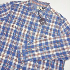 The Normal Brand Mens XXL Mountain Overshirt Blue Plaid Button Up NWT